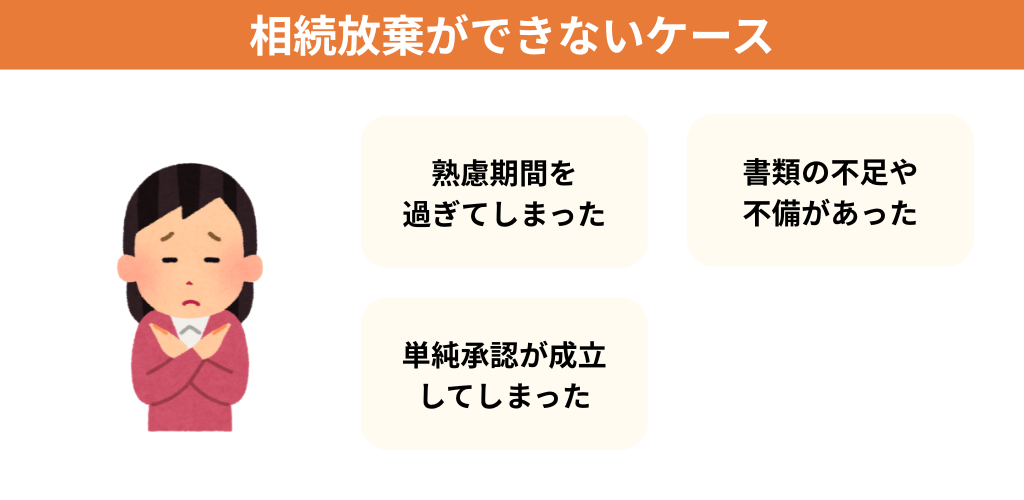 相続放棄できないケース（熟慮期間切れ・単純承認・書類不備）