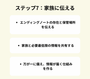 ステップ7:家族に伝える