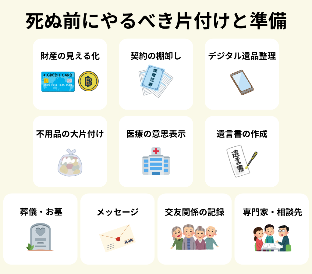 家族が本当に助かる！死ぬ前にやるべき片付けと準備10選